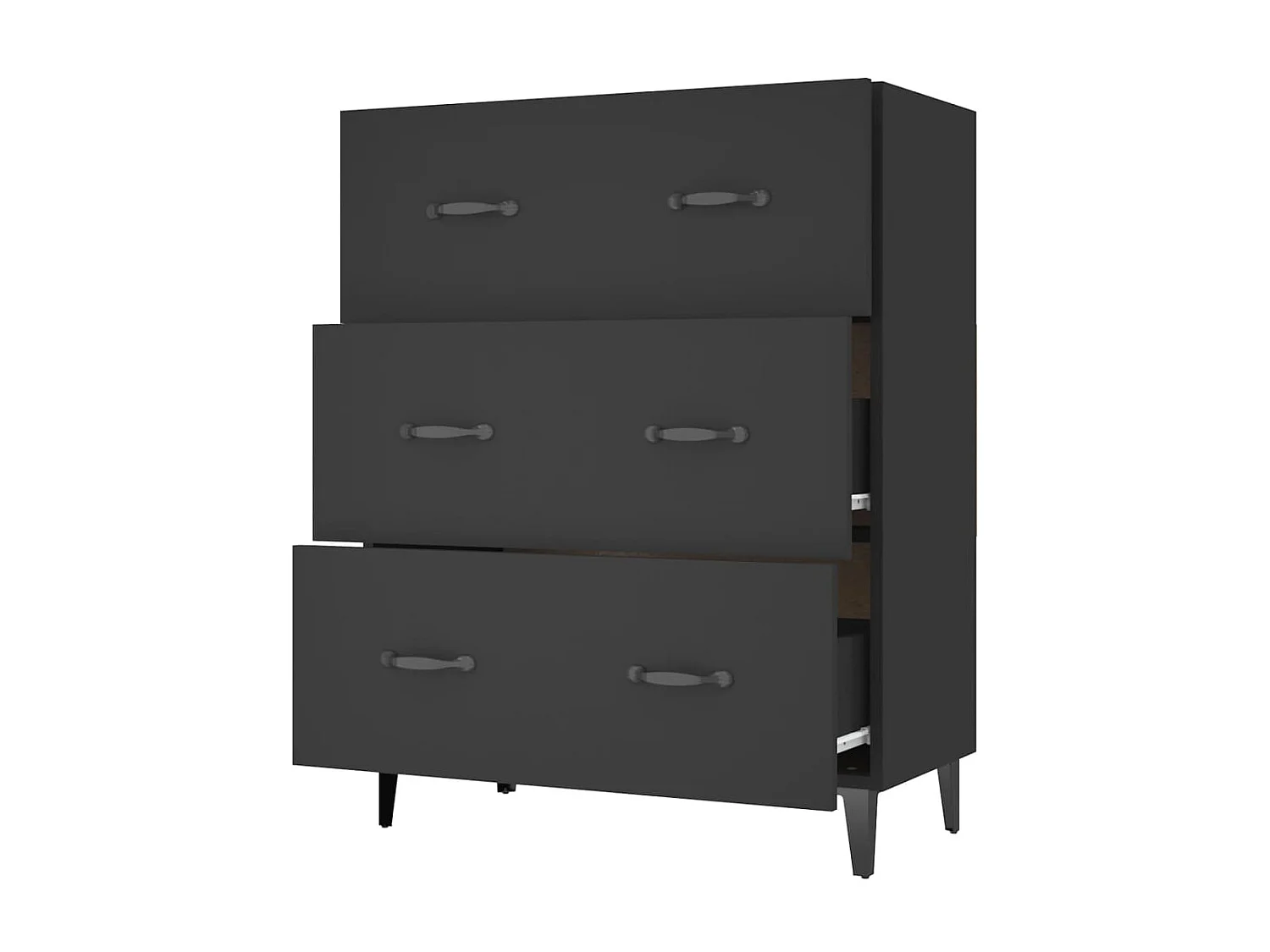 Sideboard Schwarz Anrichte 69,5x34x90 cm Holzwerkstoff -RM38856