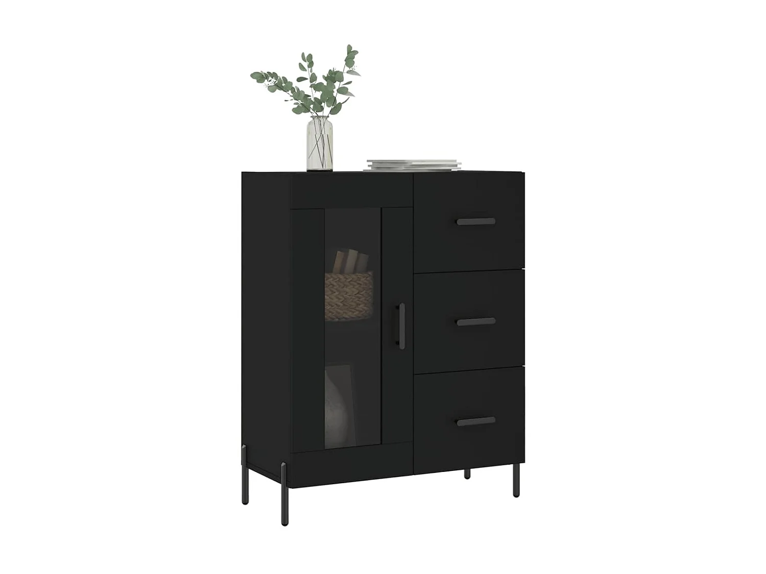 Sideboard Schwarz Anrichte 69,5x34x90 cm Holzwerkstoff -RM75323
