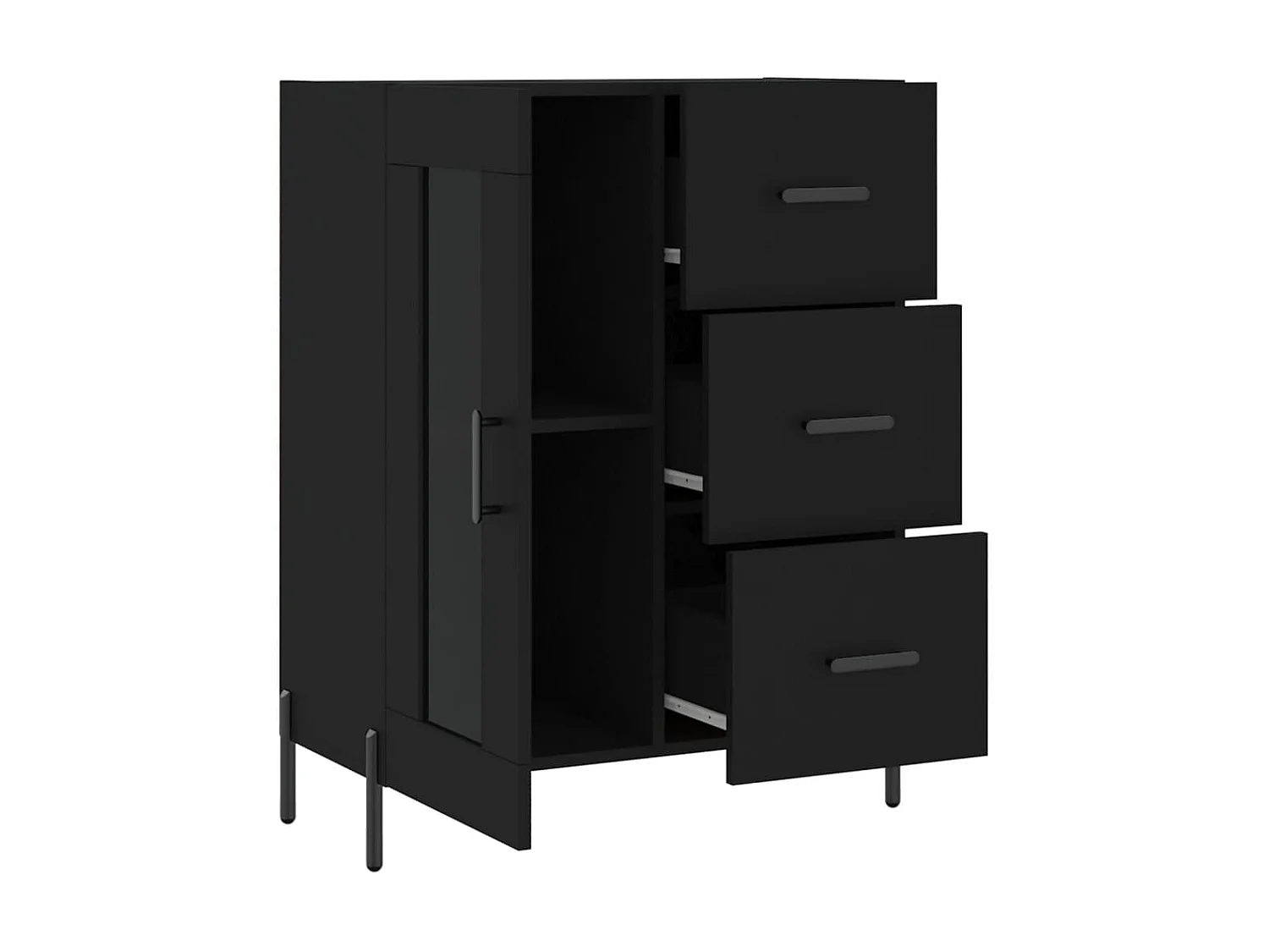 Sideboard Schwarz Anrichte 69,5x34x90 cm Holzwerkstoff -RM75323