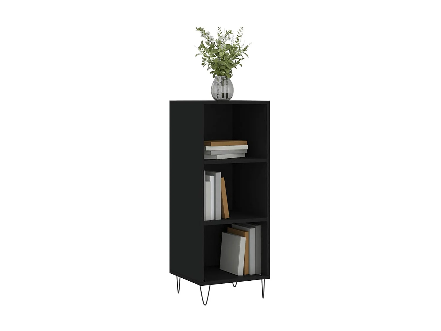 Sideboard Schwarz Anrichte 34,5x32,5x90 cm Holzwerkstoff -RM19303
