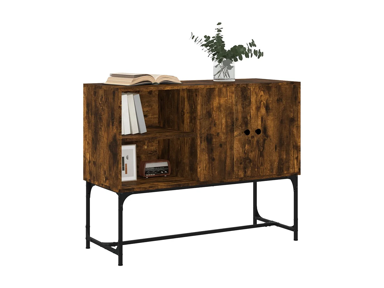 Sideboard Anrichte Räuchereiche 100x40x79,5 cm Holzwerkstoff -RM45476