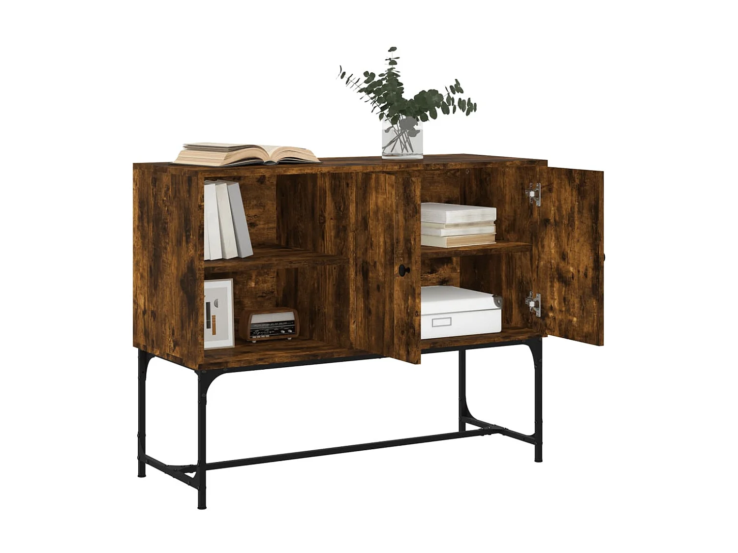 Sideboard Anrichte Räuchereiche 100x40x79,5 cm Holzwerkstoff -RM45476