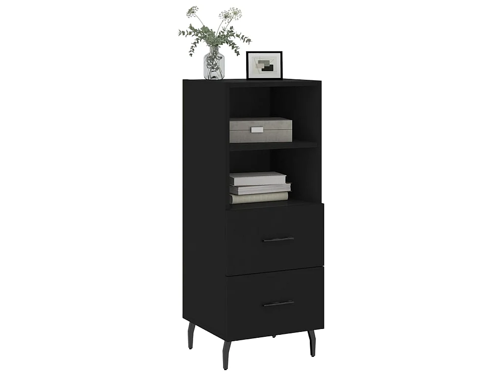 Sideboard Schwarz Anrichte 34,5x34x90 cm Holzwerkstoff -RM45708