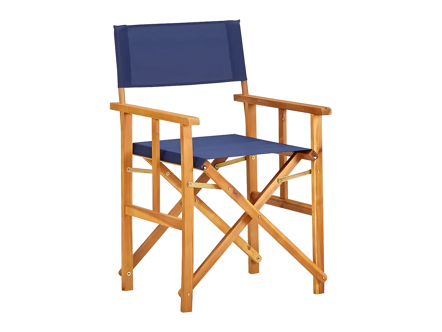 Chaise de metteur en scène Bois massif d'acacia Bleu SEF87410