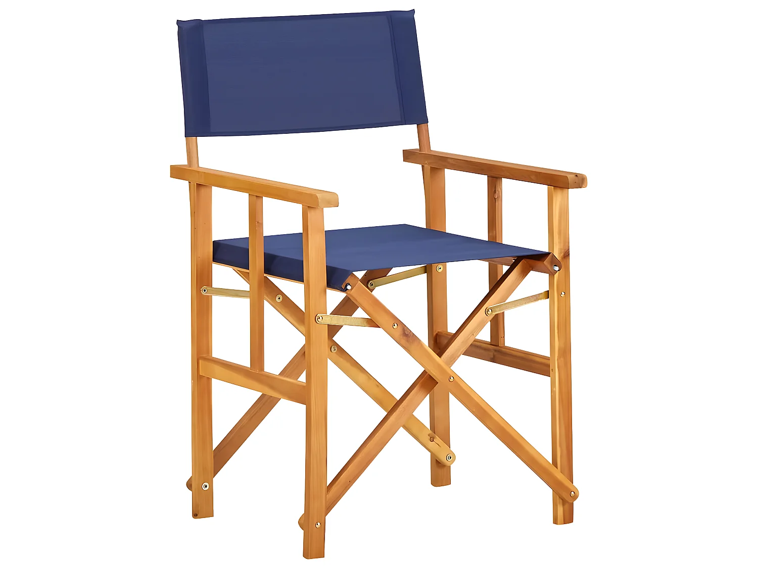 Regisseursstoel massief acaciahout blauw NL93006