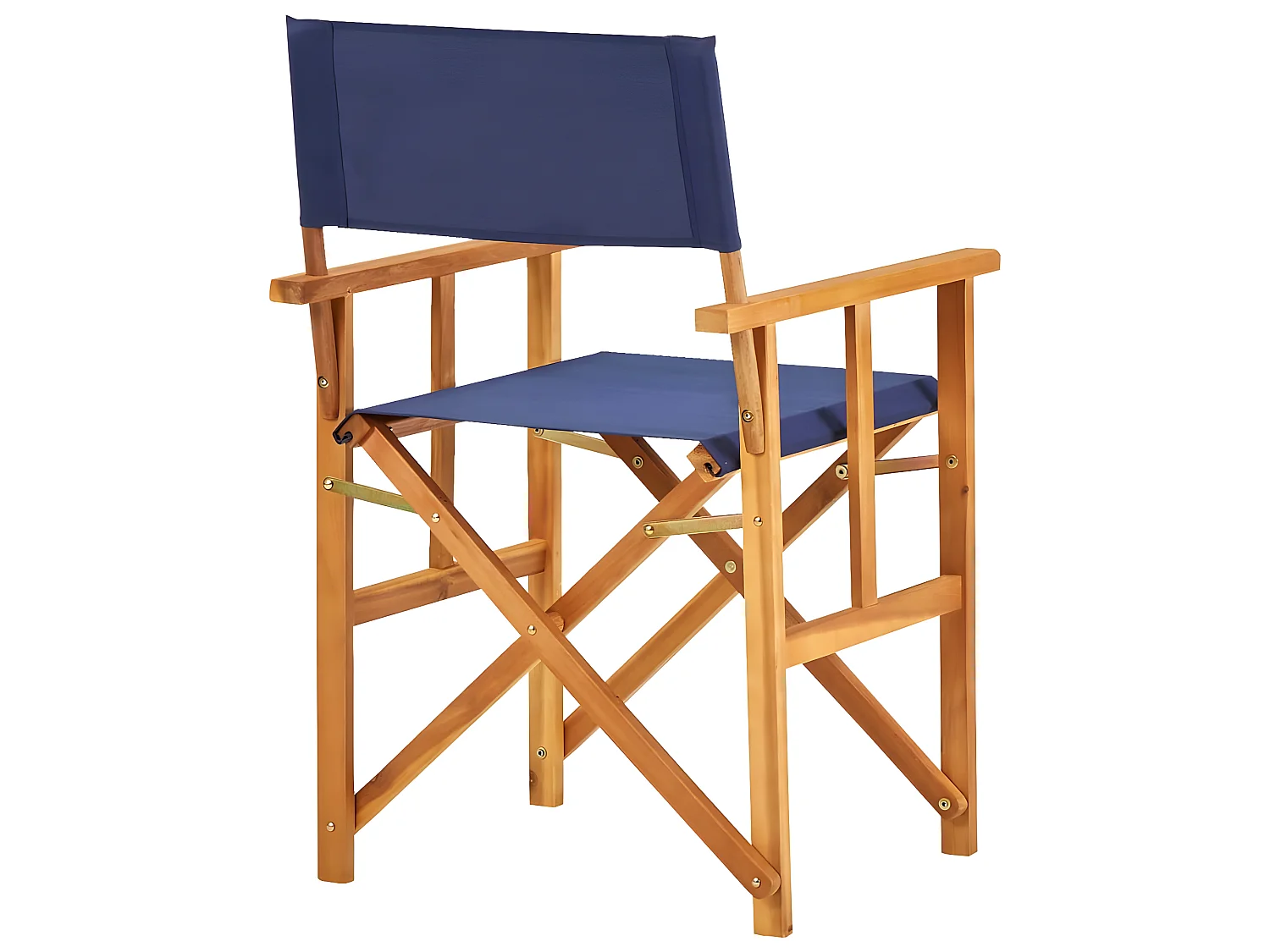 Regisseursstoel massief acaciahout blauw NL93006