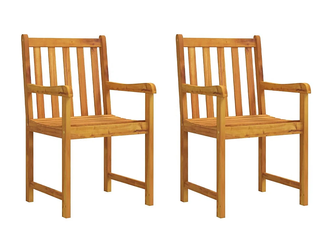 Chaises de jardin 2 pcs Bois d'acacia solide SEF32575