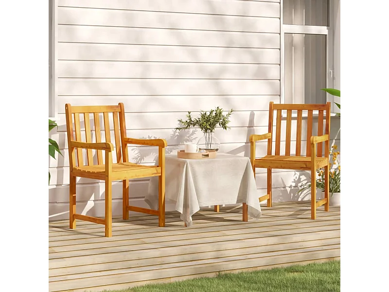 Chaises de jardin 2 pcs Bois d'acacia solide SEF32575