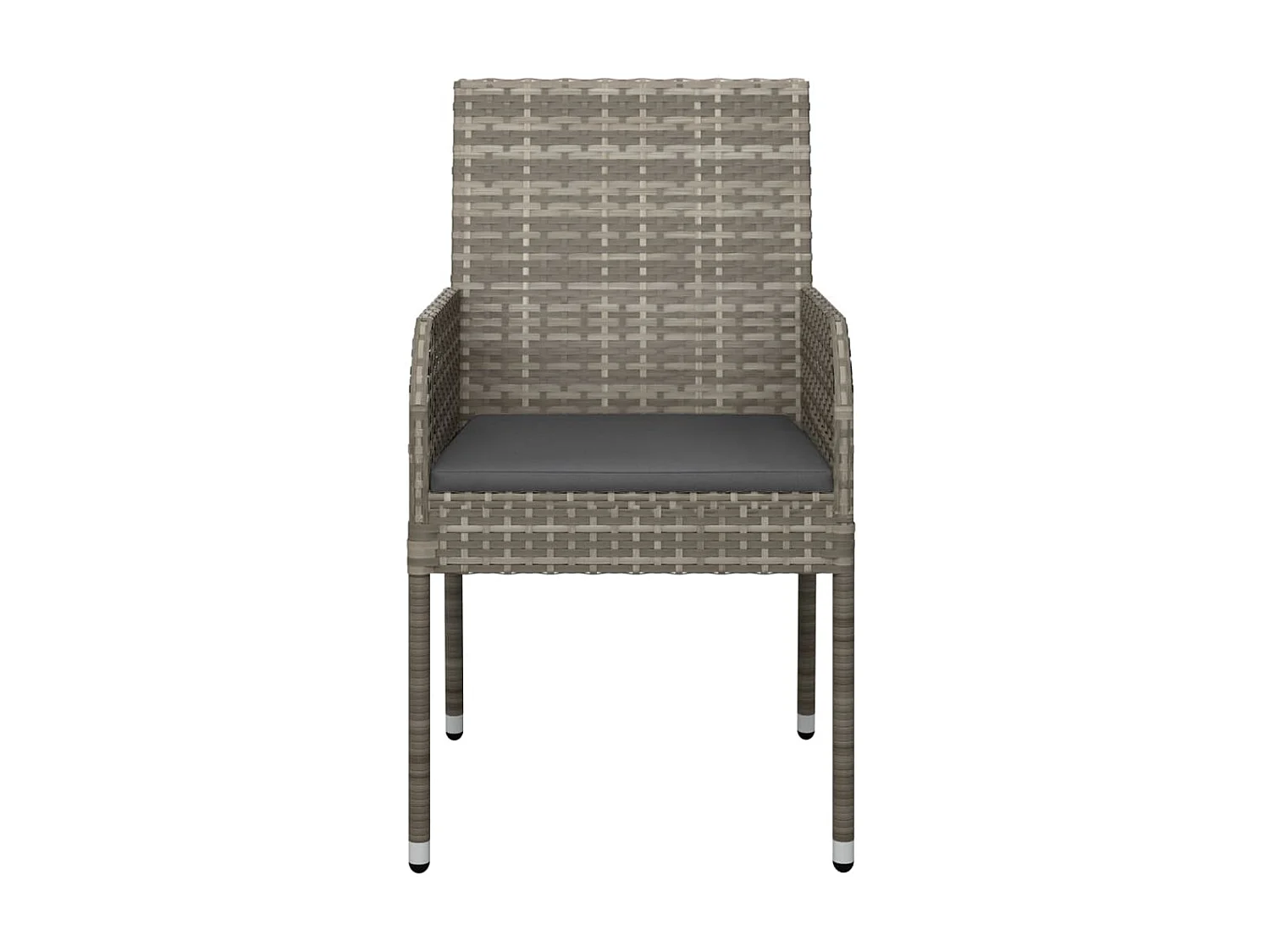 Chaises de jardin avec coussins 4 pcs Résine tressée Gris SEF18743