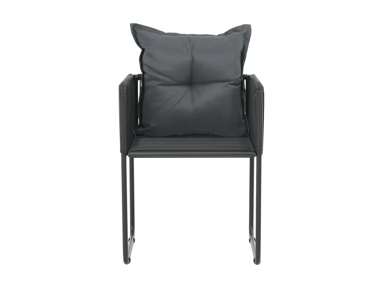 Chaises d'extérieur 6 pcs avec oreillers Résine tressée Noir SEF63401