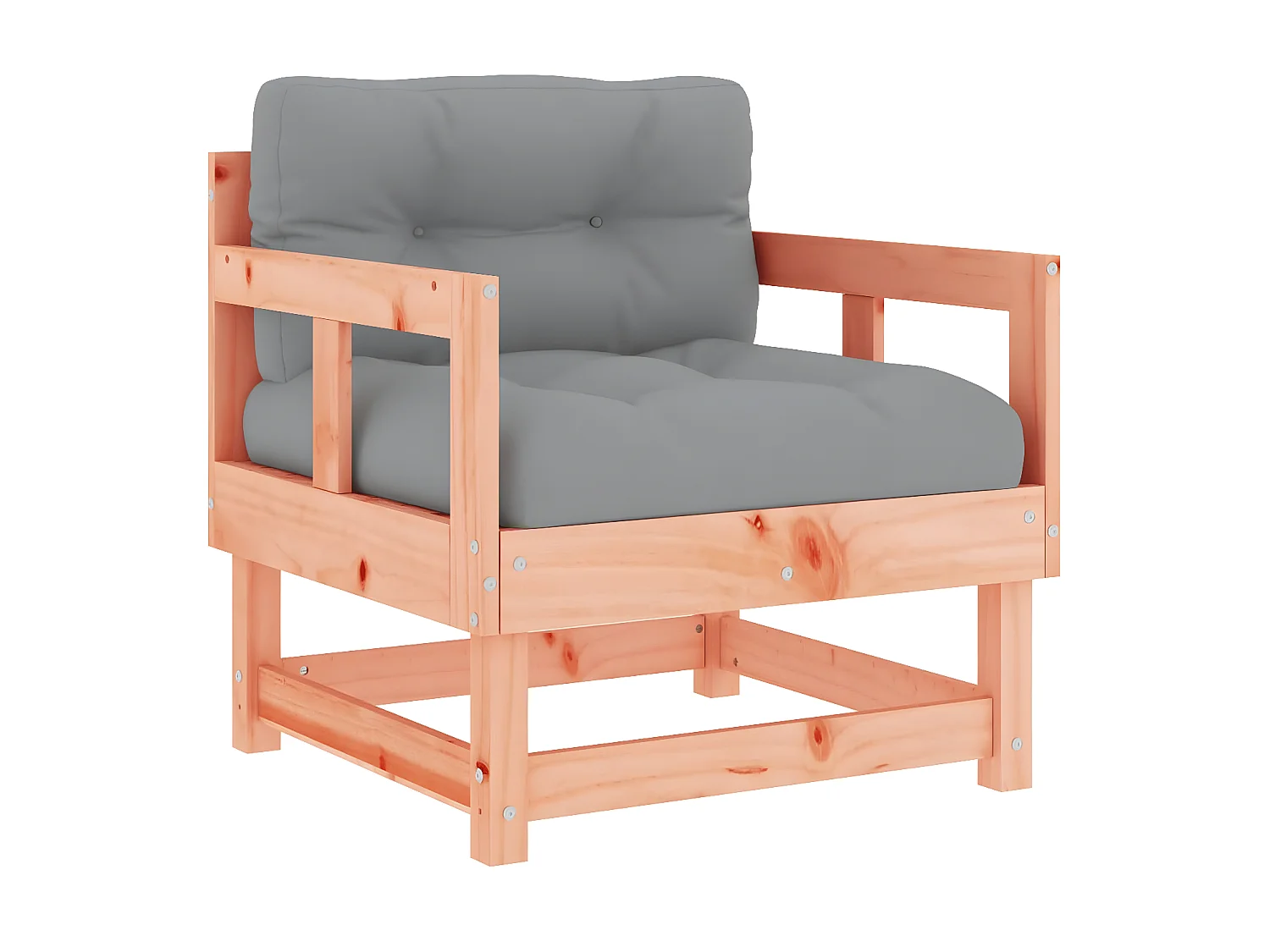 Sillones de jardín y cojines 2 uds madera maciza abeto Douglas ES11737