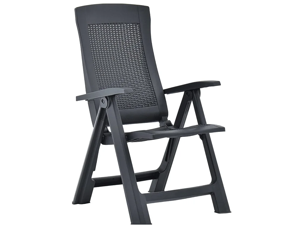 Chaises inclinables de jardin 2 pcs Plastique Anthracite SEF61726