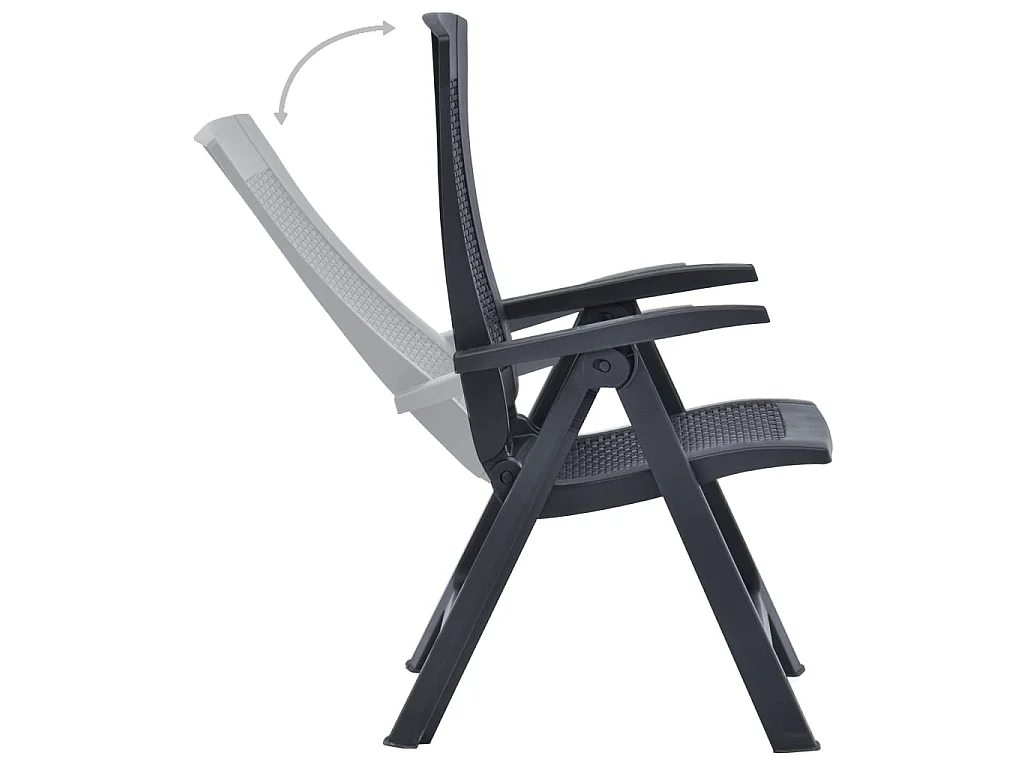 Chaises inclinables de jardin 2 pcs Plastique Anthracite SEF61726