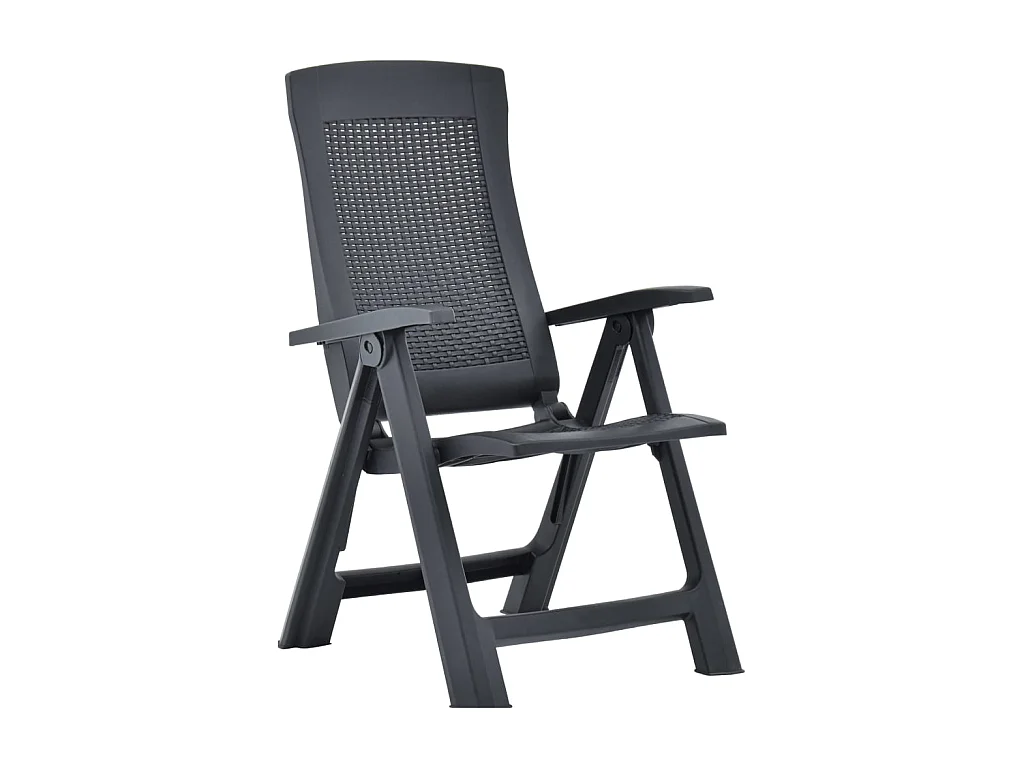 Chaises inclinables de jardin 2 pcs Plastique Anthracite SEF61726