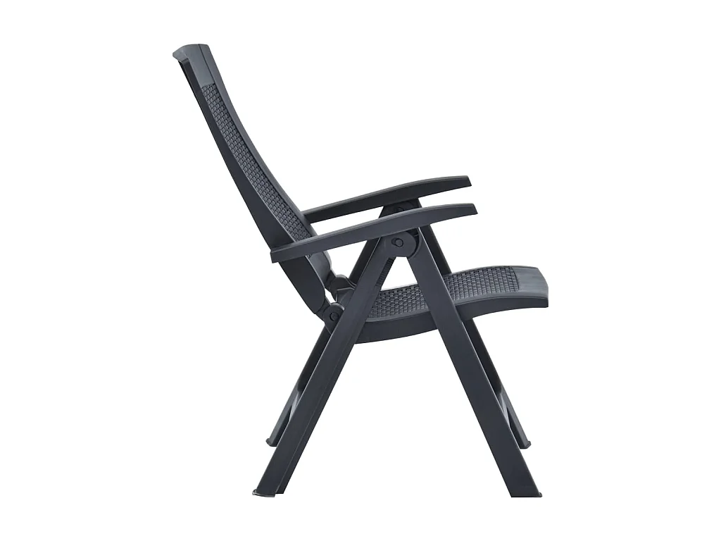 Chaises inclinables de jardin 2 pcs Plastique Anthracite SEF61726