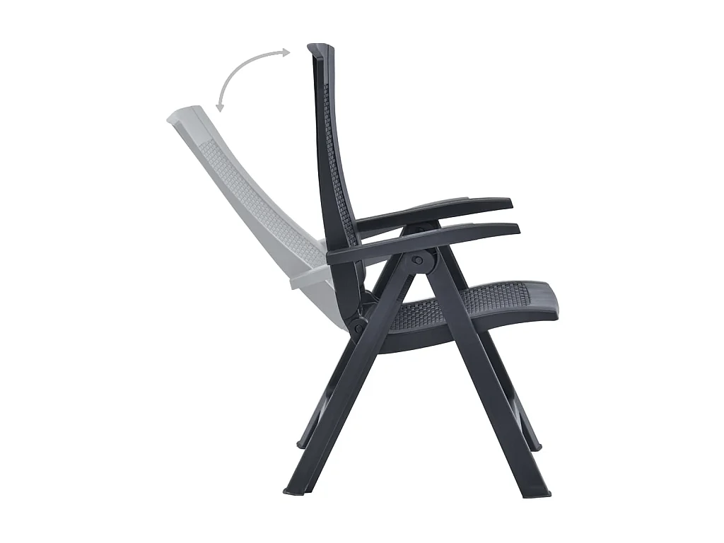 Chaises inclinables de jardin 2 pcs Plastique Anthracite SEF61726