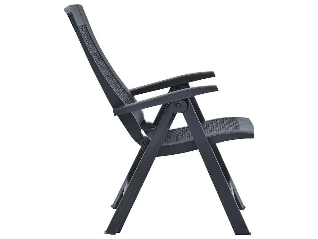 Tuinstoelen 2 st verstelbaar kunststof antracietkleurig NL51626