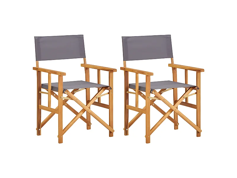 Chaises de metteur en scène 2 pcs Bois massif d'acacia SEF88888
