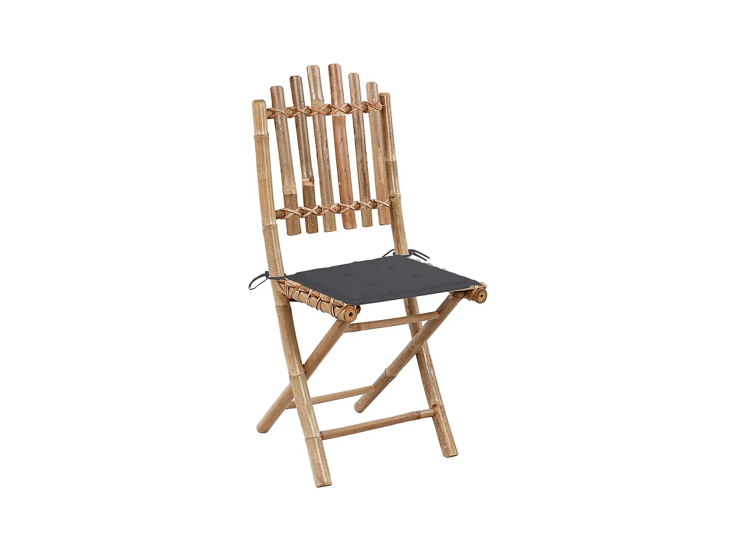 Klappbare Gartenstühle 2 Stk.| Outdoor-Stuhl mit Kissen Bambus -gkd890953