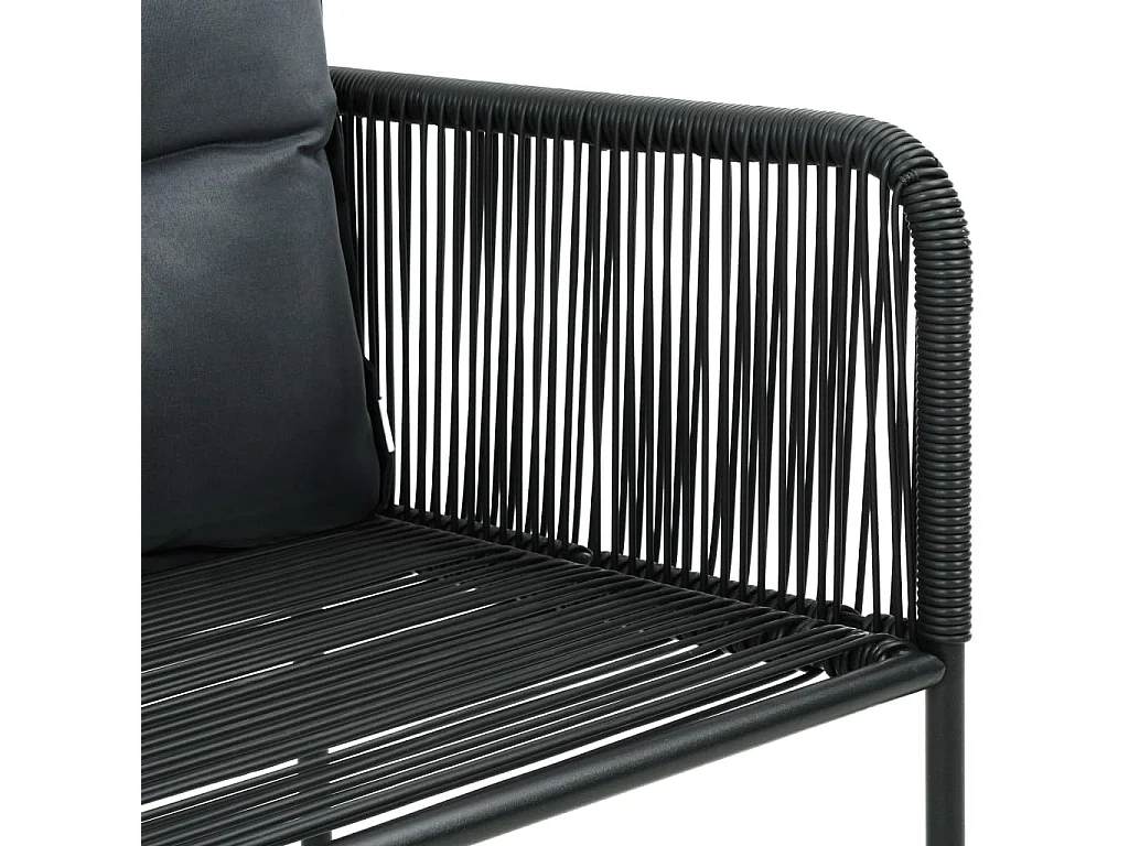 Chaises d'extérieur 4 pcs avec oreillers Résine tressée Noir SEF64198