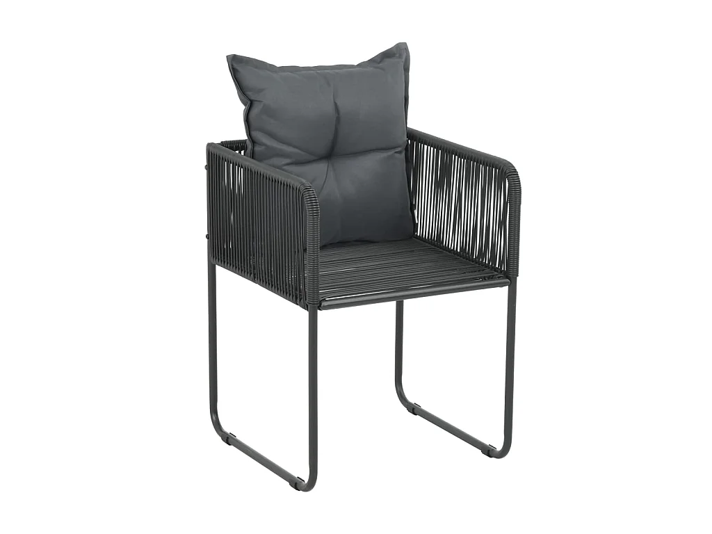 Chaises d'extérieur 4 pcs avec oreillers Résine tressée Noir SEF64198