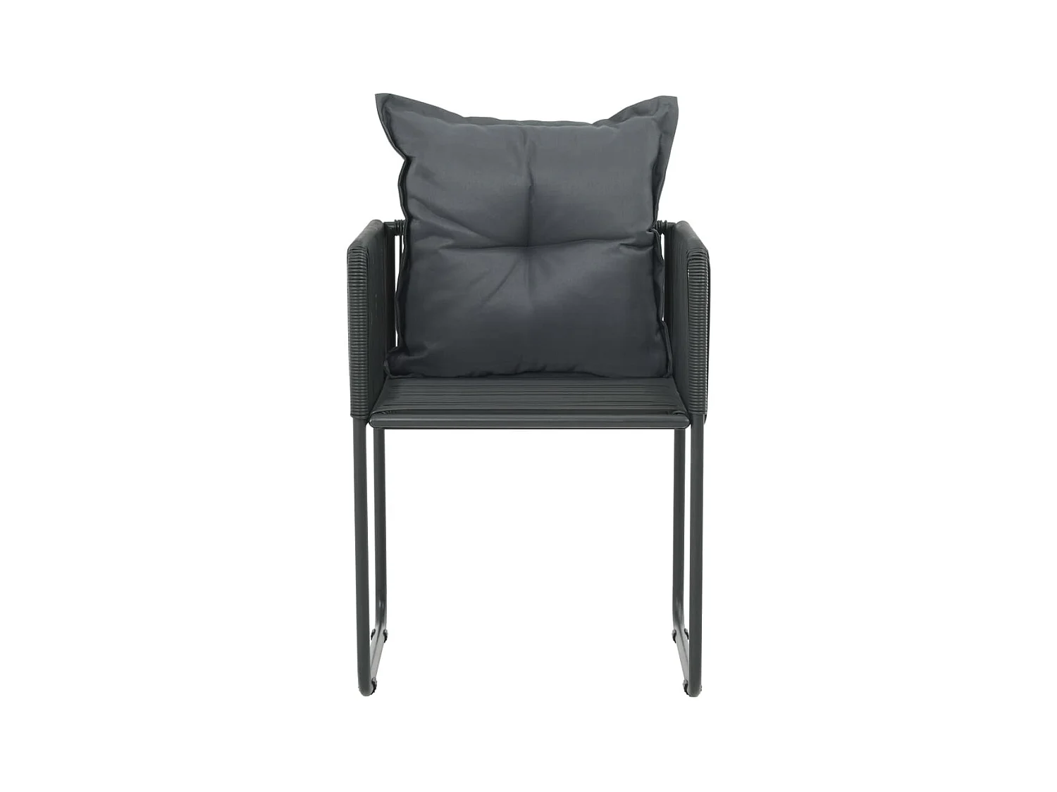 Chaises d'extérieur 4 pcs avec oreillers Résine tressée Noir SEF64198