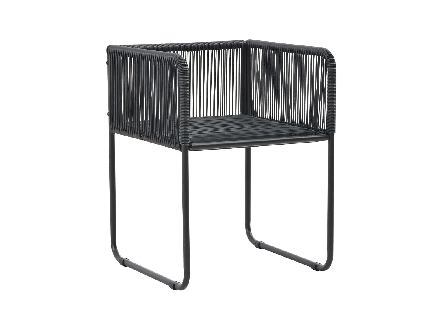 Chaises d'extérieur 4 pcs avec oreillers Résine tressée Noir SEF64198
