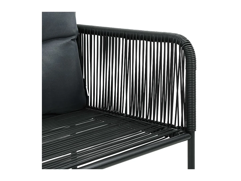 Chaises d'extérieur 4 pcs avec oreillers Résine tressée Noir SEF64198