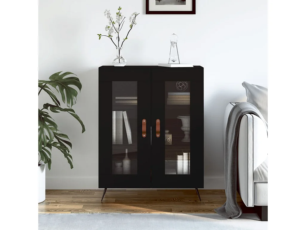 Sideboard Schwarz Anrichte 69,5x34x90 cm Holzwerkstoff -RM84743