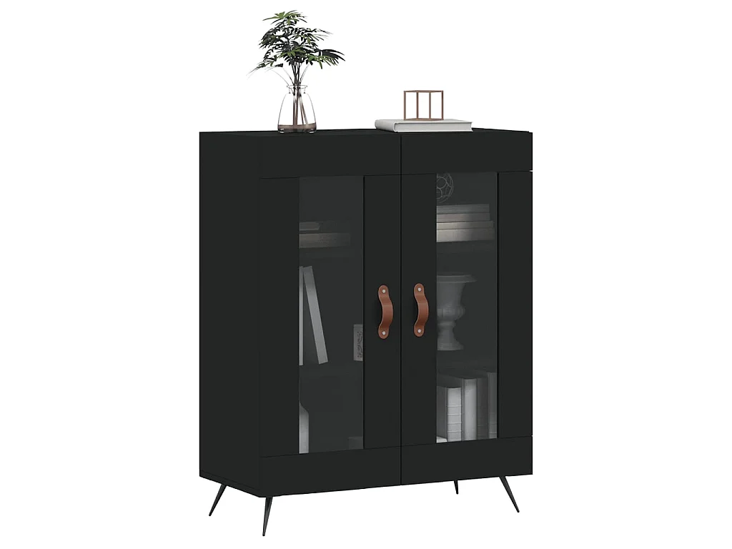 Sideboard Schwarz Anrichte 69,5x34x90 cm Holzwerkstoff -RM84743