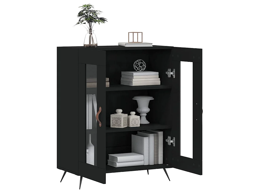 Sideboard Schwarz Anrichte 69,5x34x90 cm Holzwerkstoff -RM84743