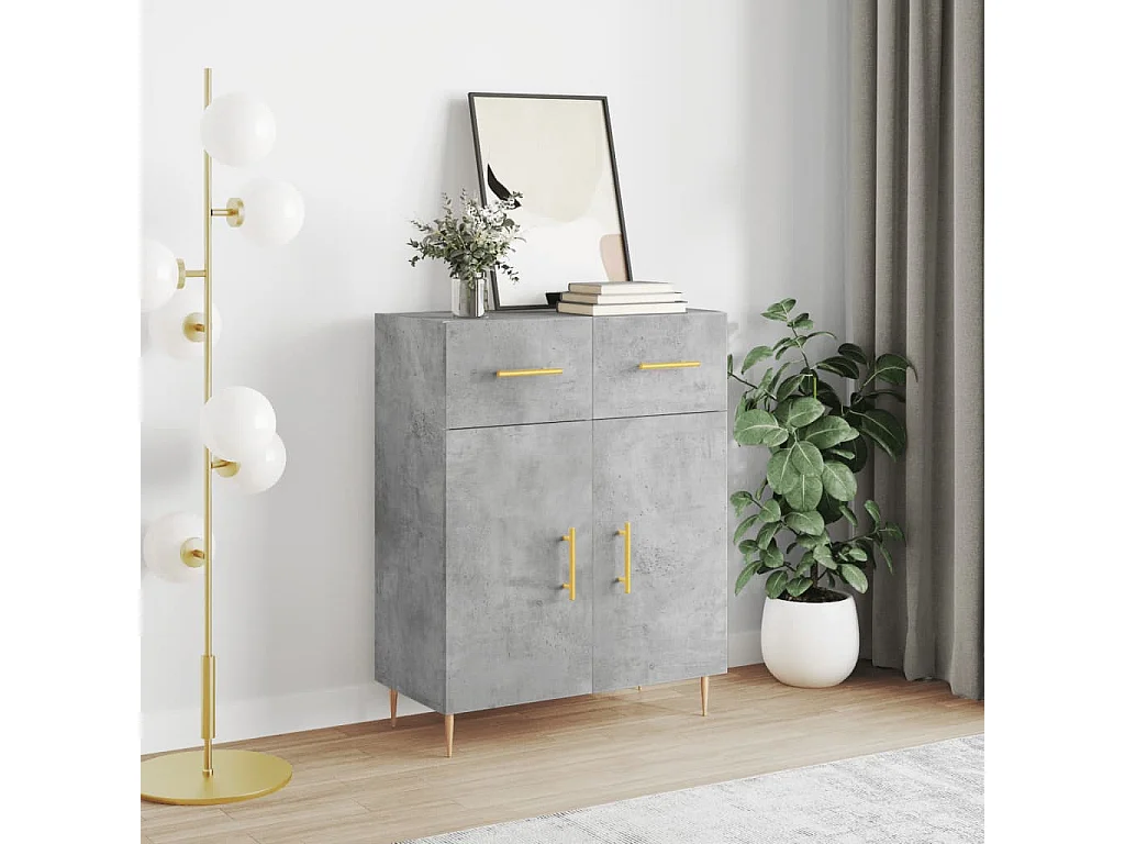Sideboard Lowboard - Betongrau 69,5x34x90 cm Holzwerkstoff -RM61273