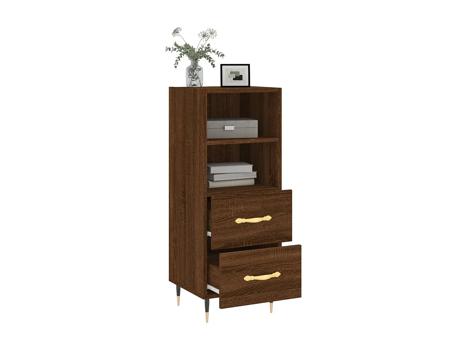 Sideboard Lowboard - Braun Eichen-Optik 34,5x34x90 cm Holzwerkstoff -RM62185