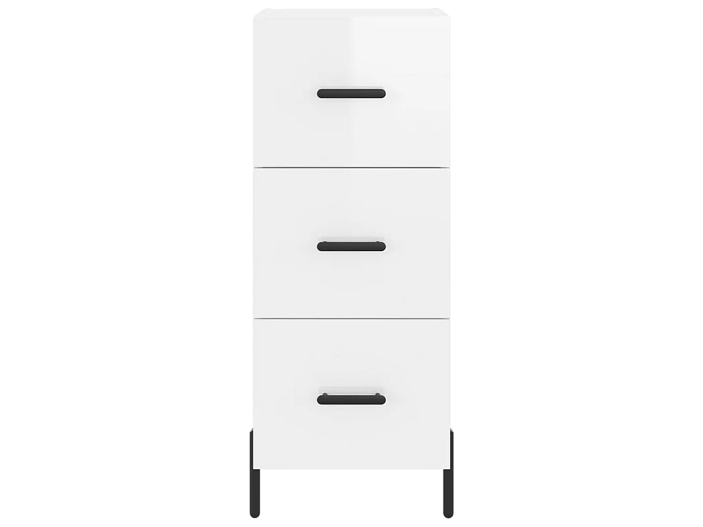 Sideboard Lowboard - Hochglanz-Weiß 34,5x34x90 cm Holzwerkstoff -RM75563