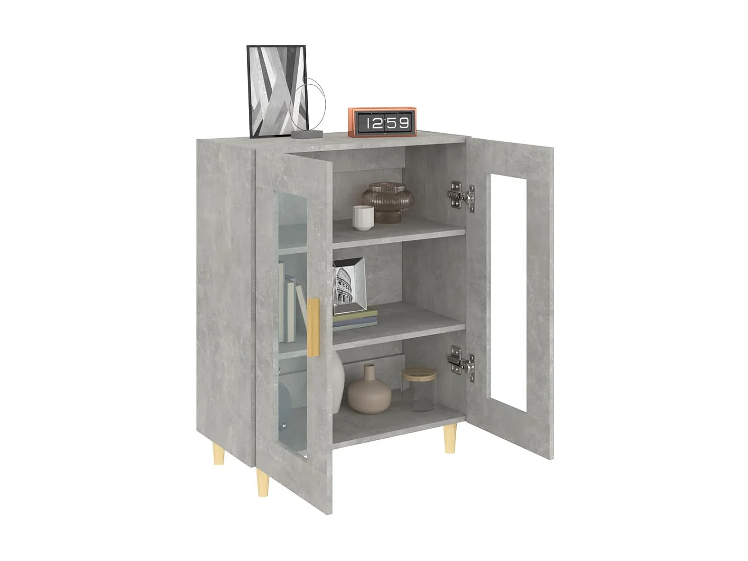 Sideboard Lowboard - Betongrau 69,5x34x90 cm Holzwerkstoff -RM48752