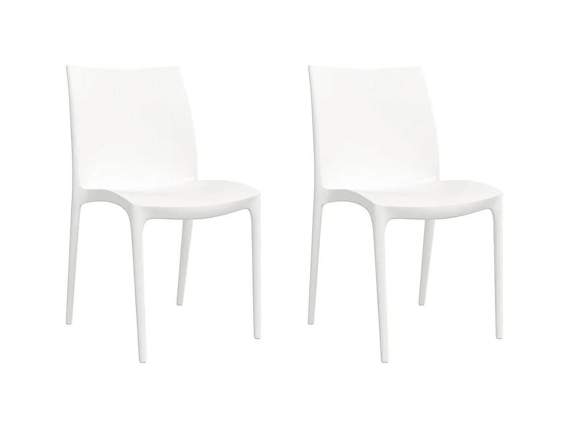 Sillas de jardín 2 uds polipropileno blanco 50x46x80 cm ES12917