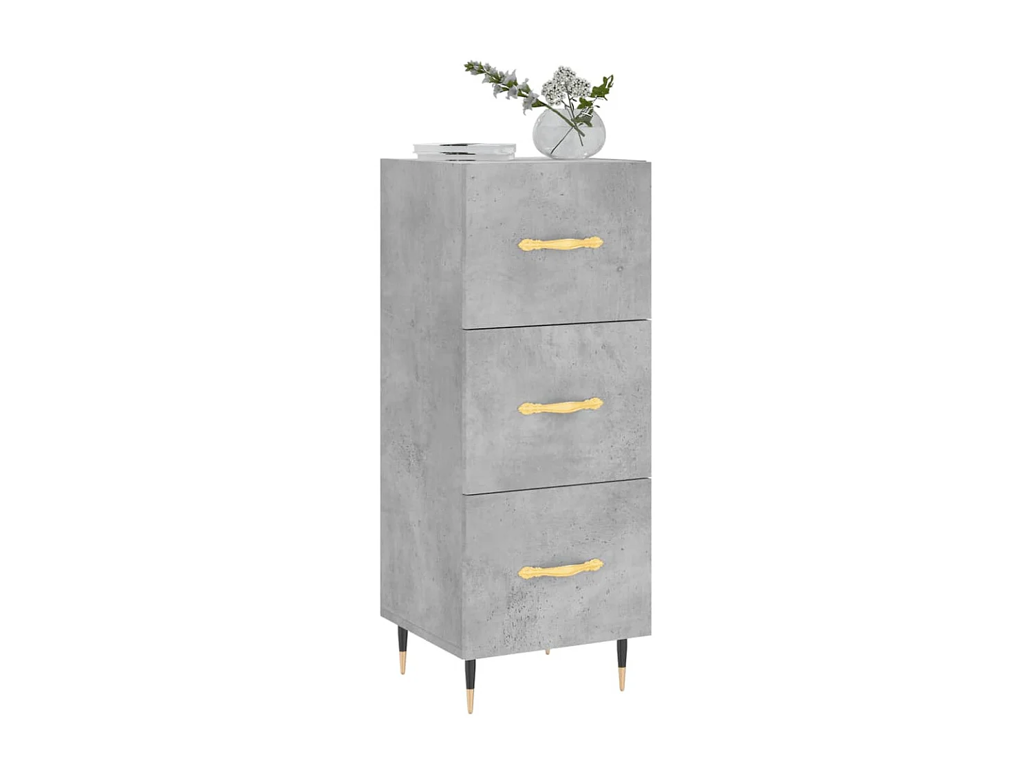 Sideboard Lowboard - Betongrau 34,5x34x90 cm Holzwerkstoff -RM48494