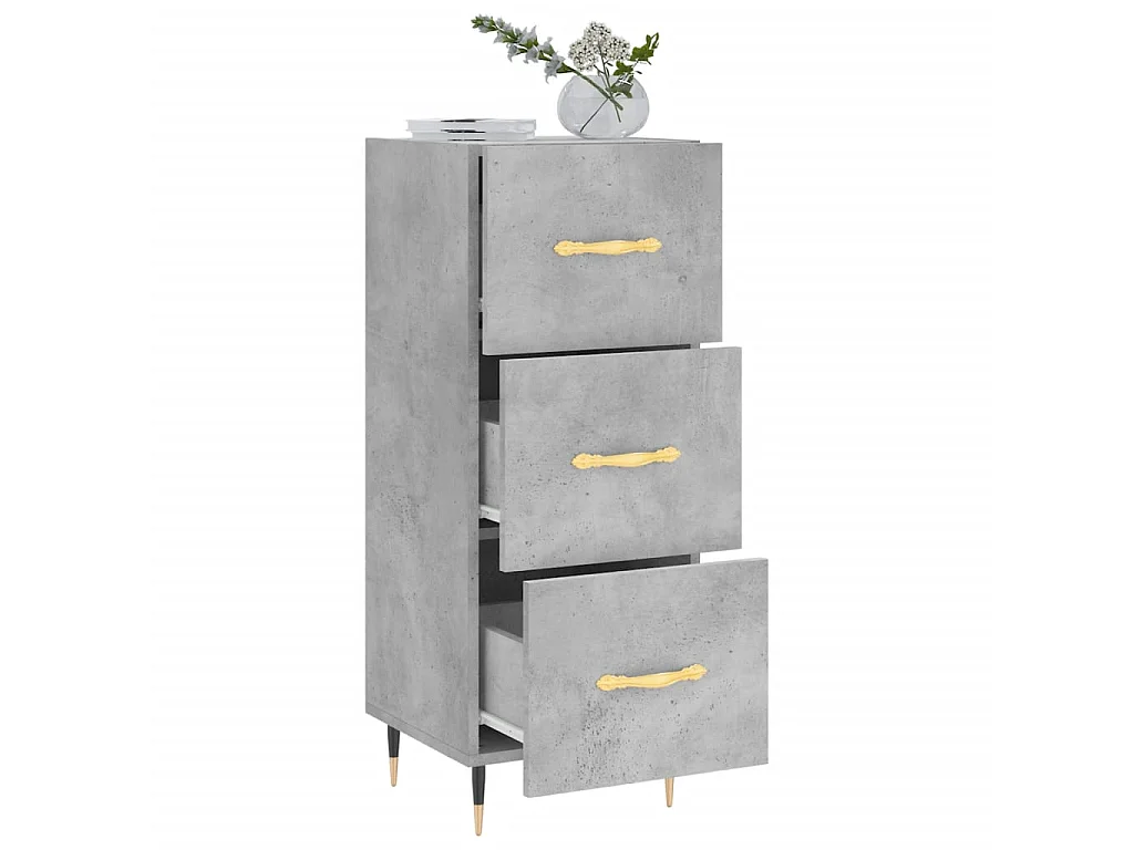 Sideboard Lowboard - Betongrau 34,5x34x90 cm Holzwerkstoff -RM48494