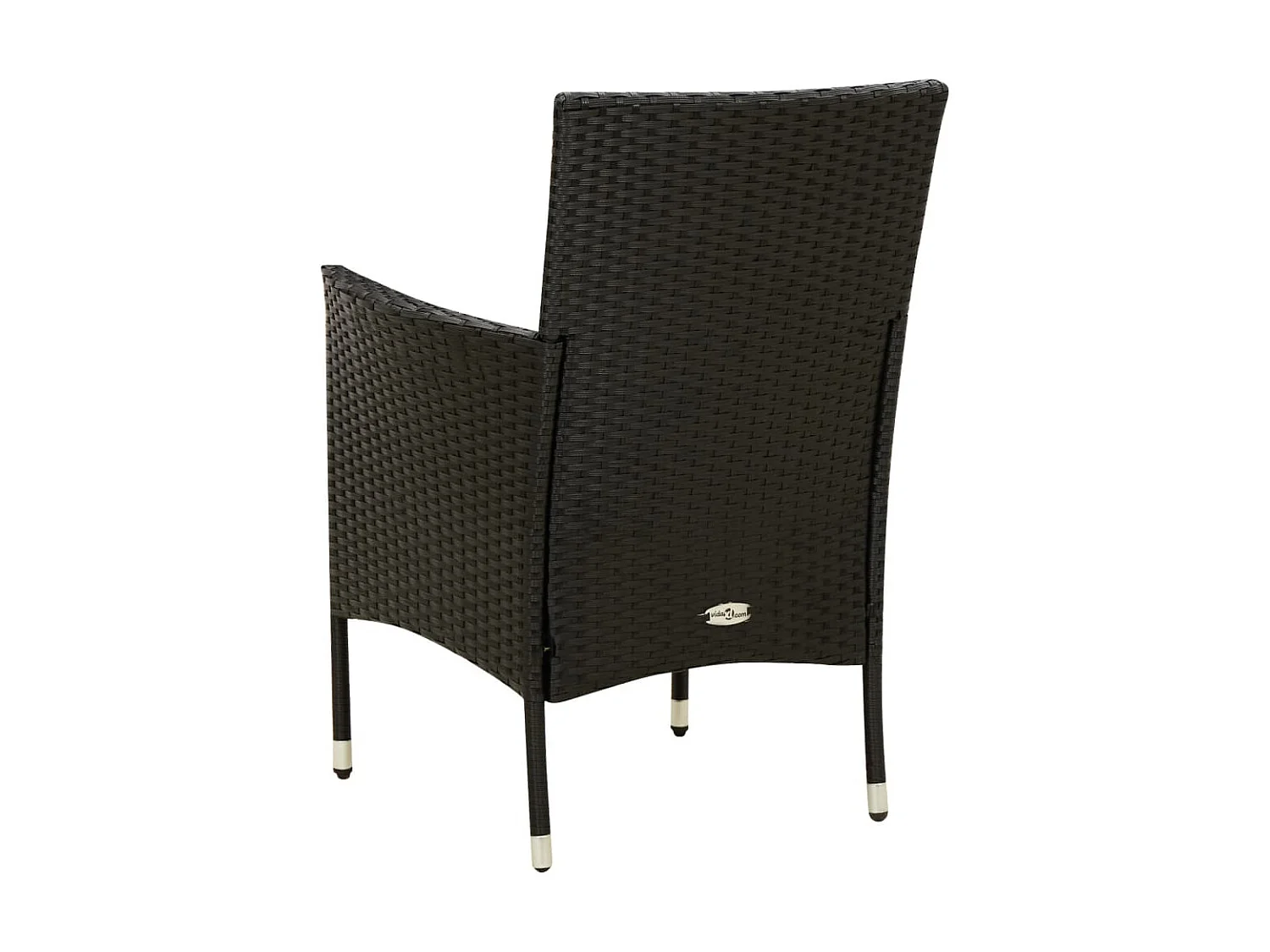 Cadeiras de jardim com almofadões 2 pcs vime PE preto PT427143