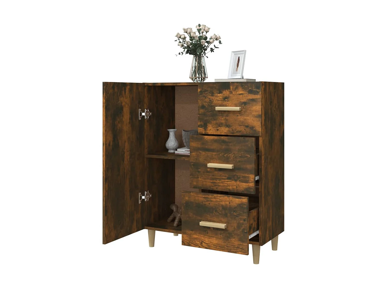 Sideboard Anrichte Räuchereiche 69,5x34x90 cm Holzwerkstoff -RM82551