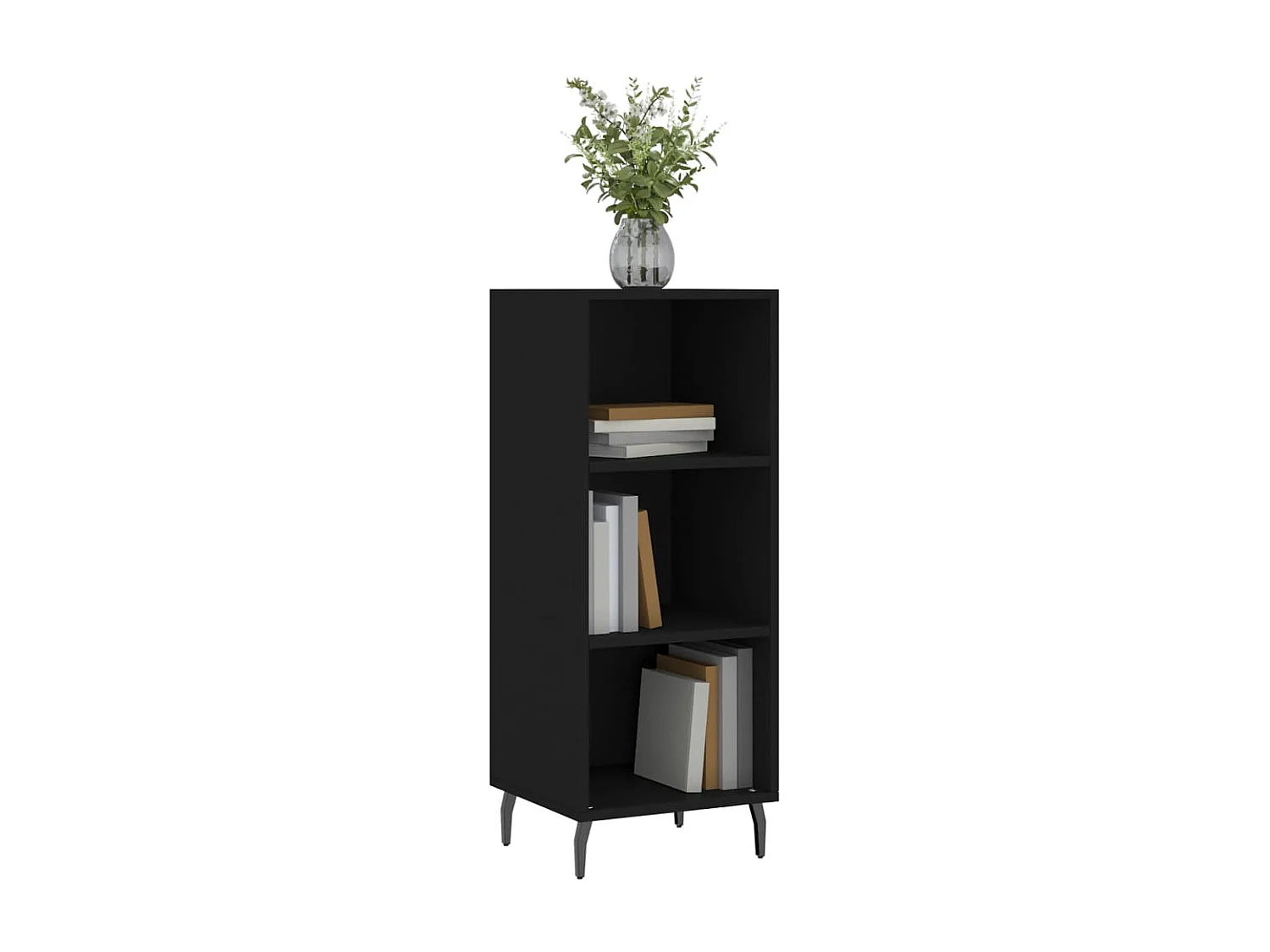 Sideboard Schwarz Anrichte 34,5x32,5x90 cm Holzwerkstoff -RM70637