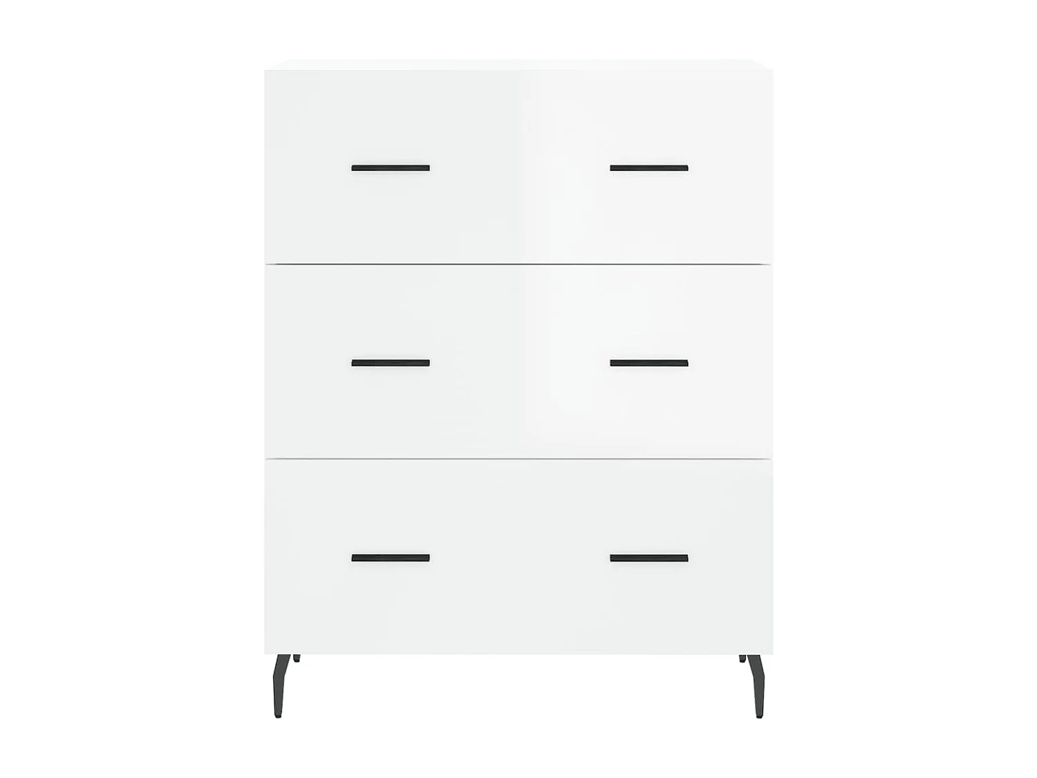 Sideboard Lowboard - Hochglanz-Weiß 69,5x34x90 cm Holzwerkstoff -RM77248