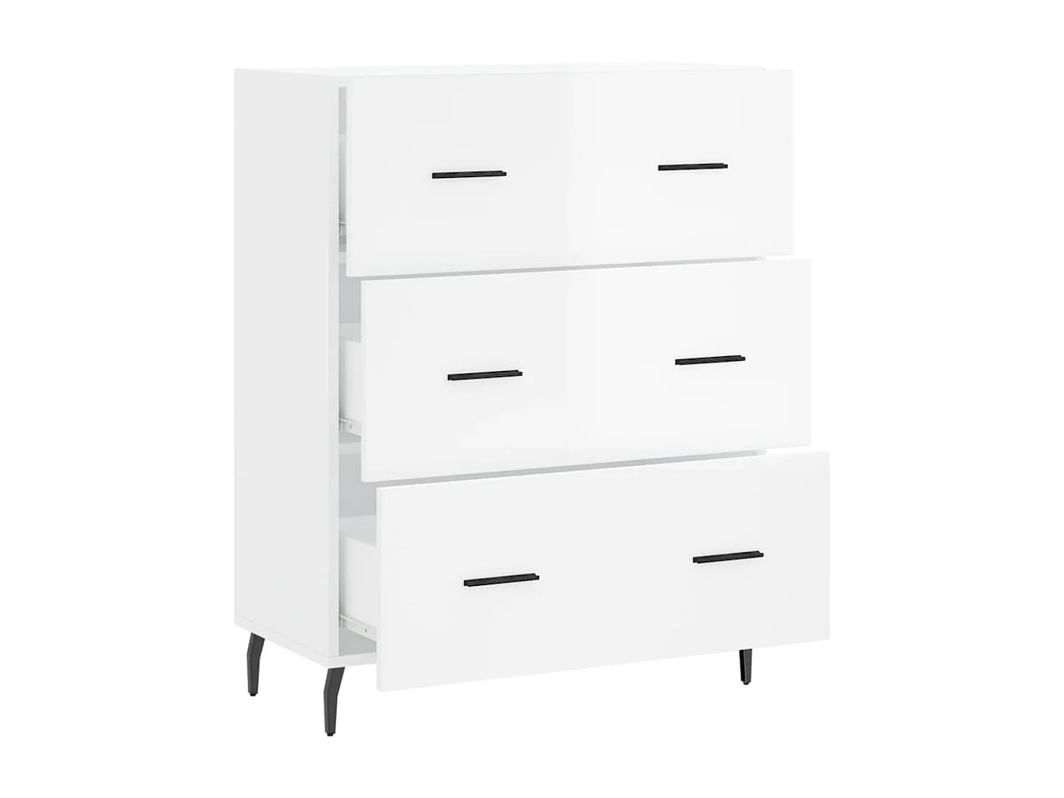 Sideboard Lowboard - Hochglanz-Weiß 69,5x34x90 cm Holzwerkstoff -RM77248