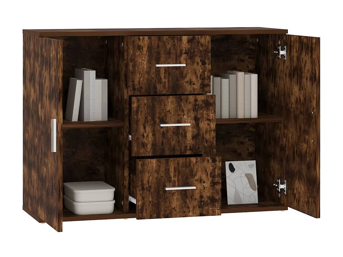 Sideboard Anrichte Räuchereiche 91x29,5x65 cm Holzwerkstoff -RM19859