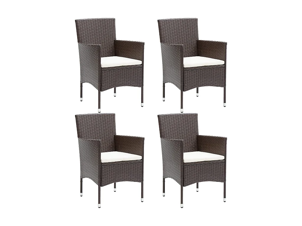 Chaises de salle à manger de jardin 4 pcs Résine tressée Marron SEF50702