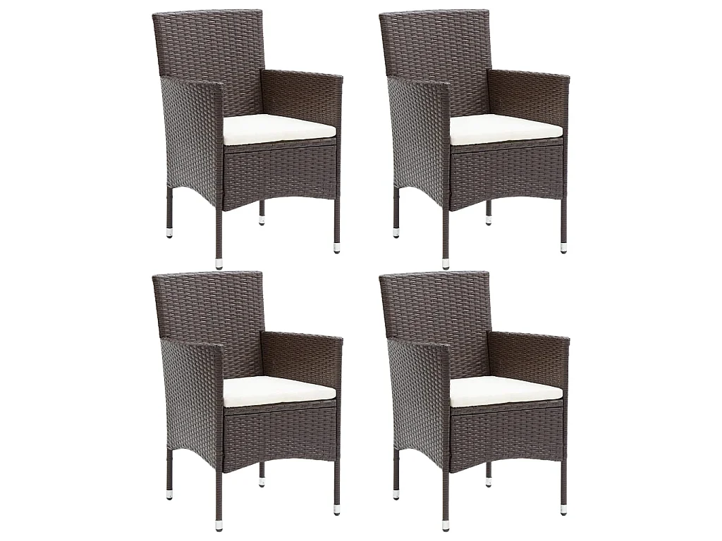 Chaises de salle à manger de jardin 4 pcs Résine tressée Marron SEF50702