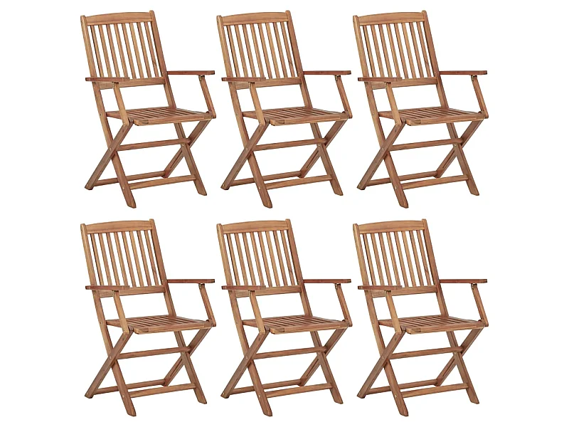 Sillas de jardín plegables 6 uds madera maciza de acacia ES79767