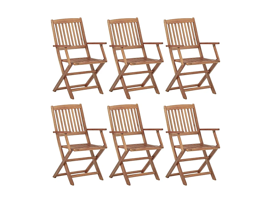 Chaises pliables de jardin 6 pcs Bois d'acacia solide SEF84927