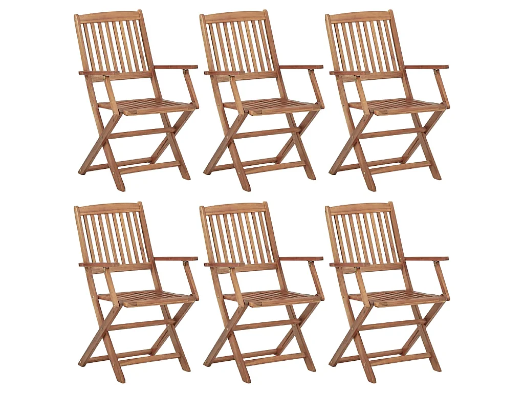 Klappbare Gartenstühle 6 Stk.| Outdoor-Stuhl Massivholz Akazie -gkd80445