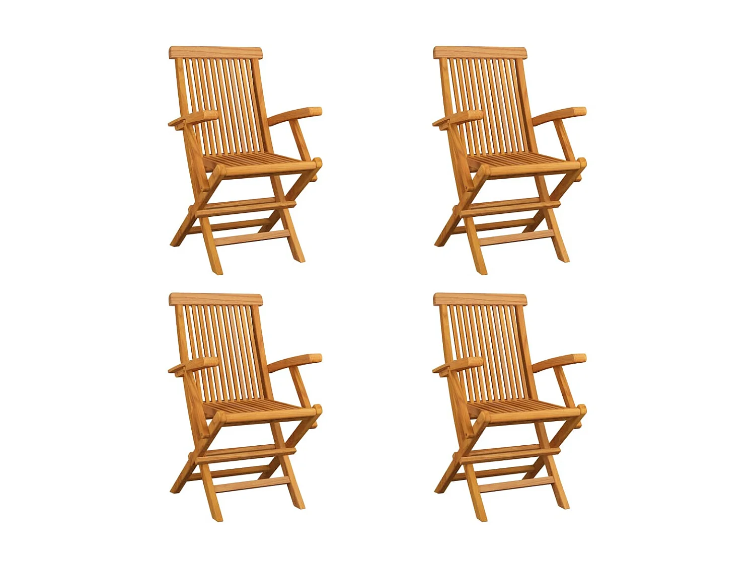 Chaises pliables de jardin 4 pcs Bois de teck solide SEF29209